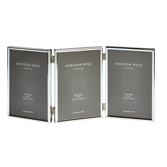 Fine Edged Silver Triple Photo Frame