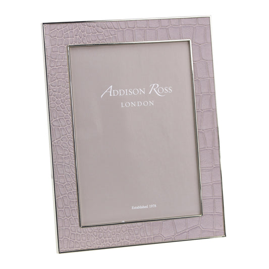 Mocha Croc & Silver Frame