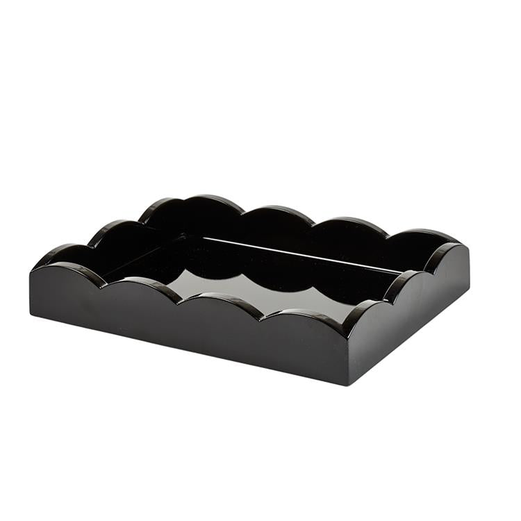 Scallop Tray Black 28 x 20cm Lacquer