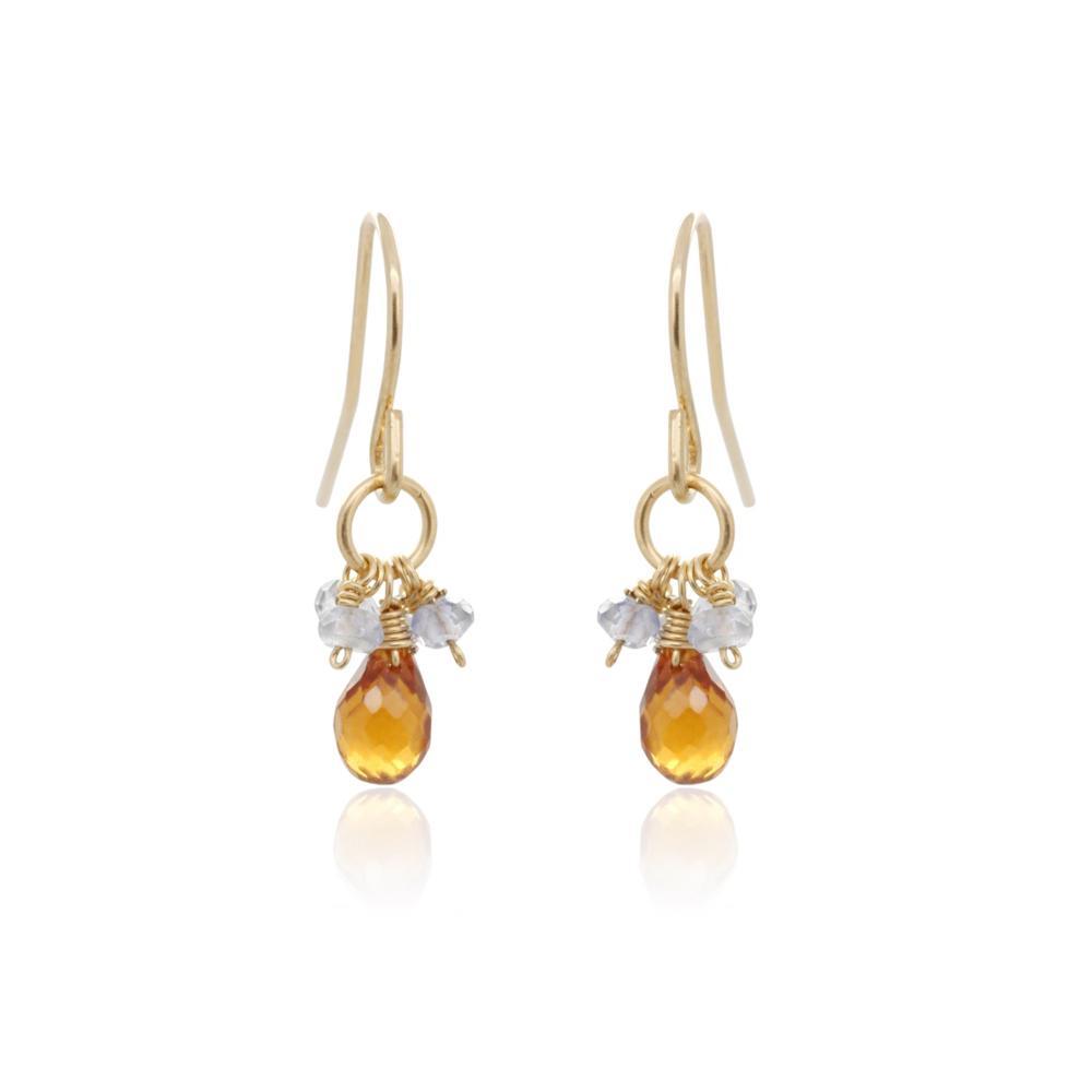 Citrine & Iolite Cluster Earrings - Jewellery - Addison Ross