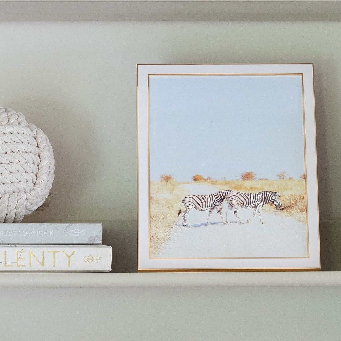 White Enamel & Gold Frame