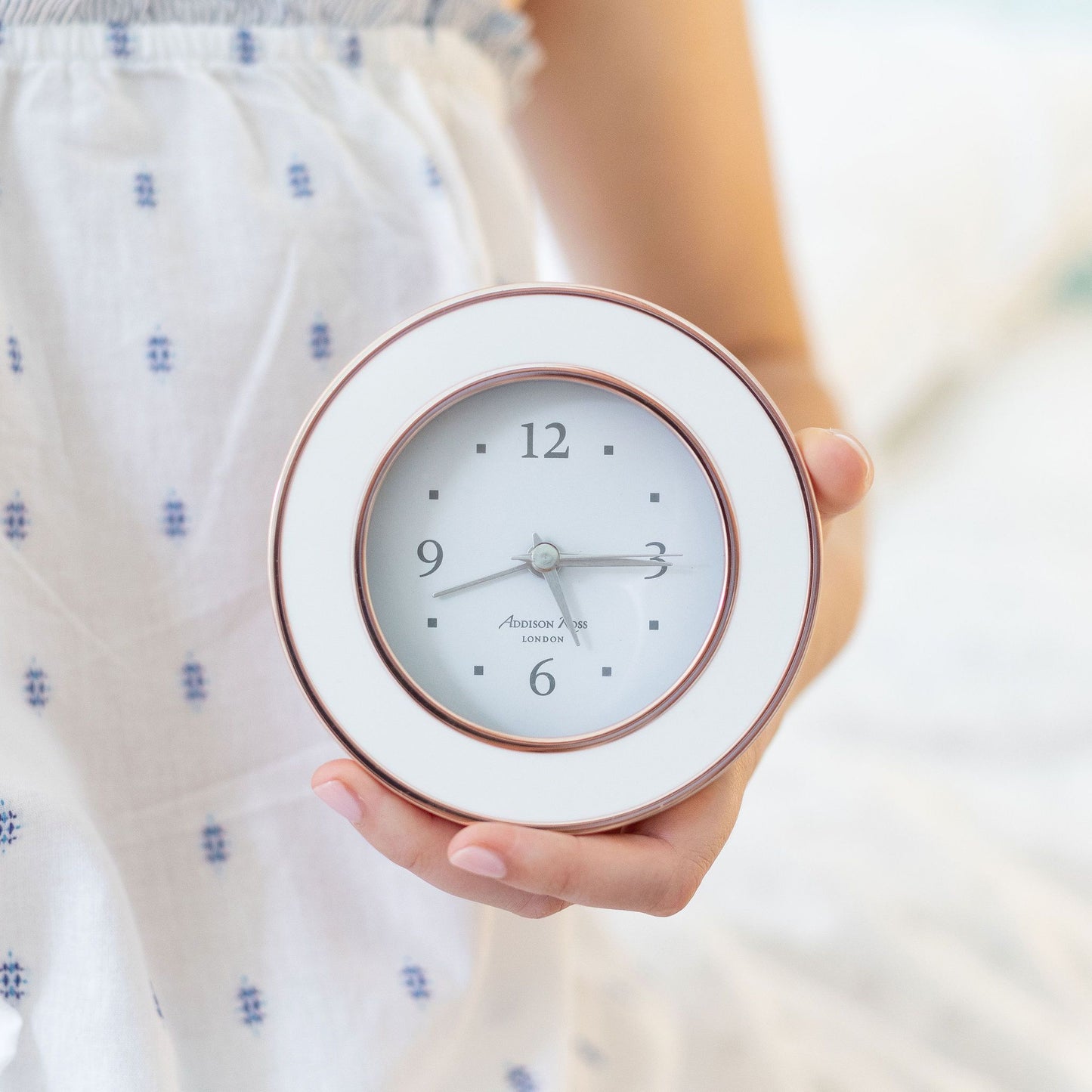 Rose Gold & White Alarm Clock