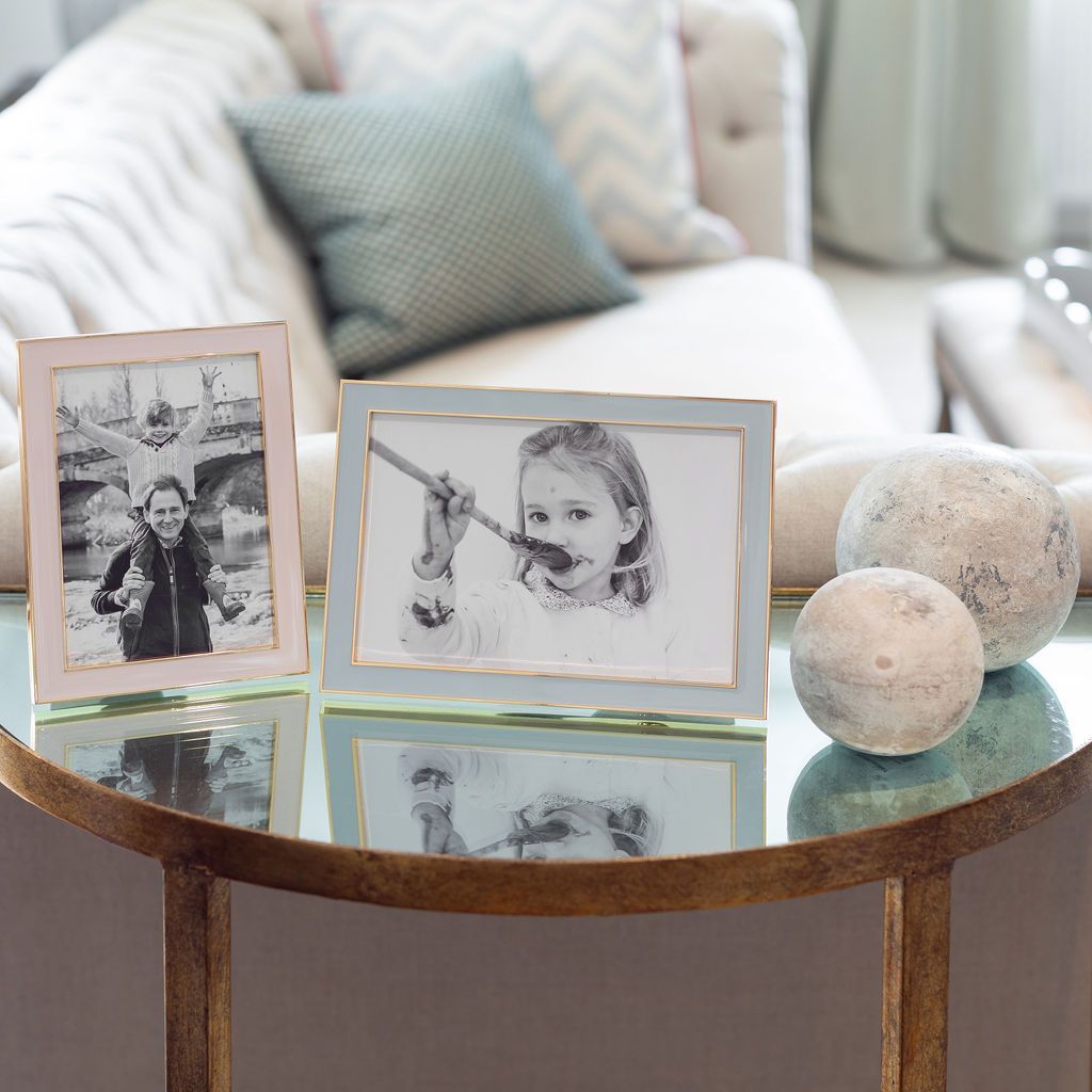 Powder Blue Enamel & Gold Frame