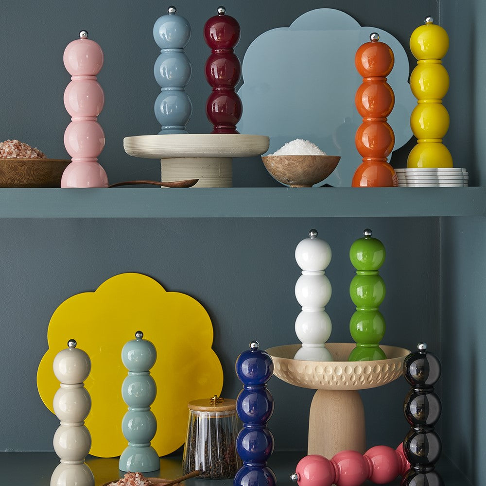 Dark Cherry Red Lacquer Bobbin Salt or Pepper Mill