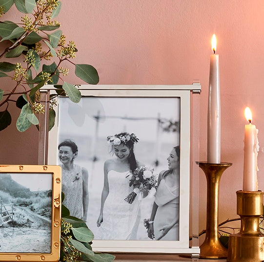 Acrylic & Silver Pillar Frame