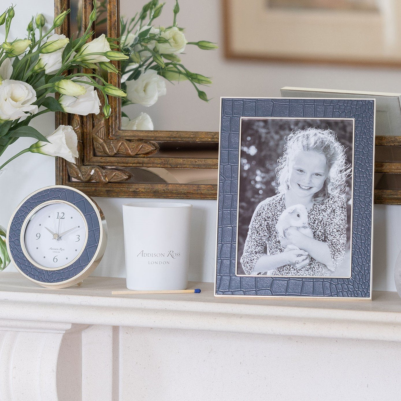 Blue Croc Silver Silent Alarm Clock