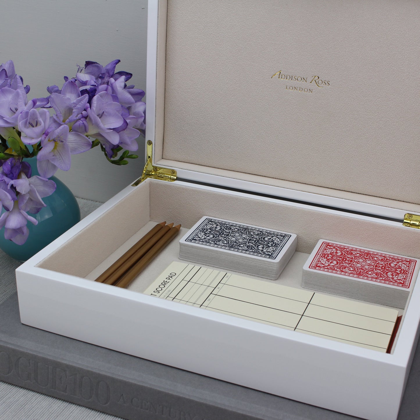 Large Blue Shagreen Lacquer Box with Silver