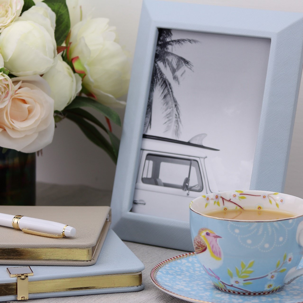 Blue Faux Leather Photo Frame - Leather Frames - Addison Ross