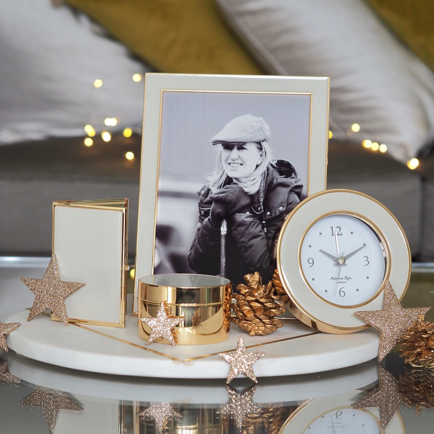 Chiffon & Gold Travel Frame - Enamel Frame - Addison Ross