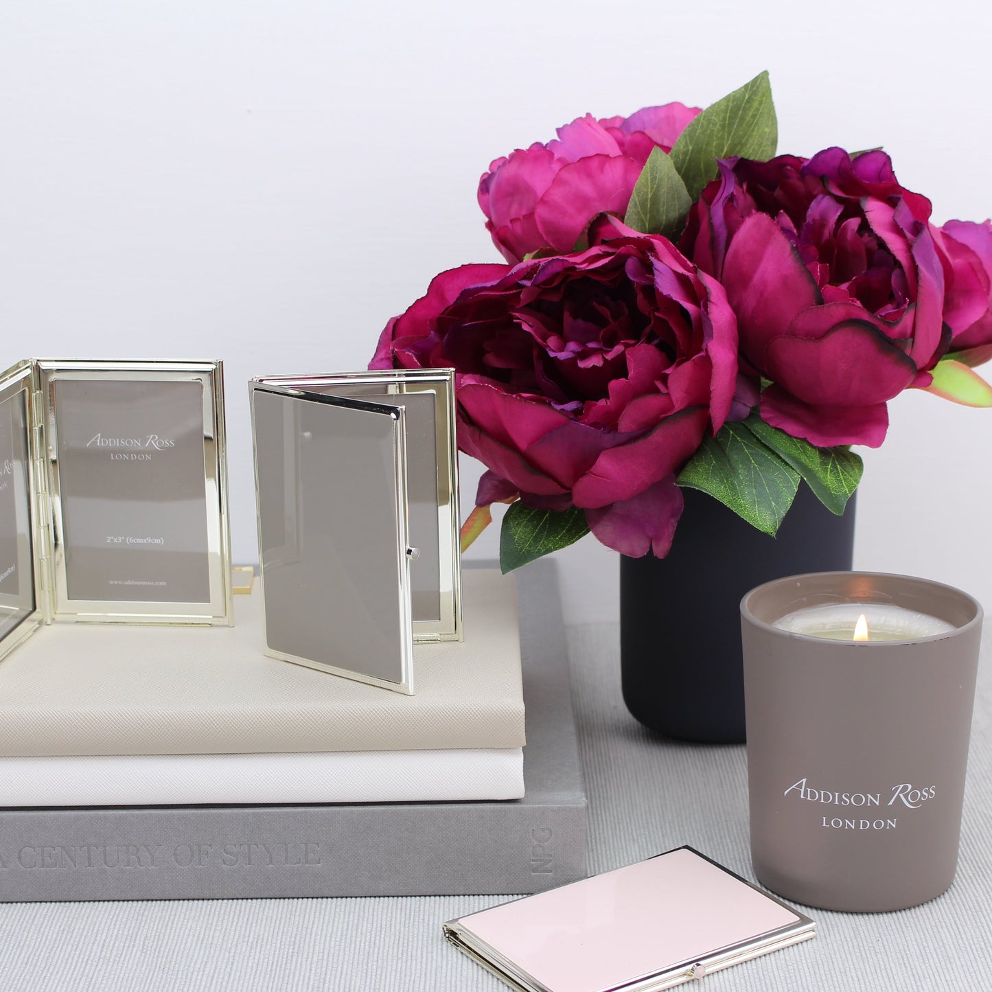 Chiffon & Silver Plate Travel Frame - Enamel Frame - Addison Ross