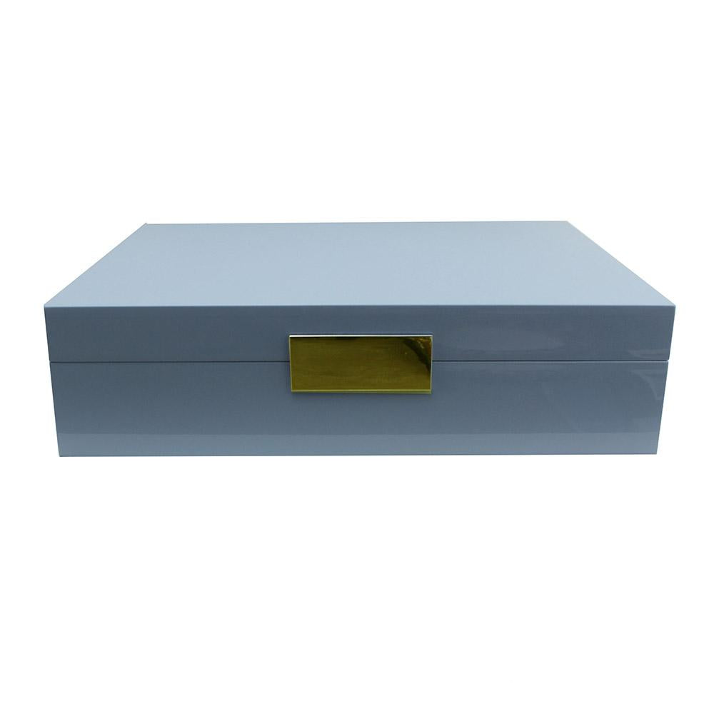 Large Pale Denim & Gold Jewellery Box