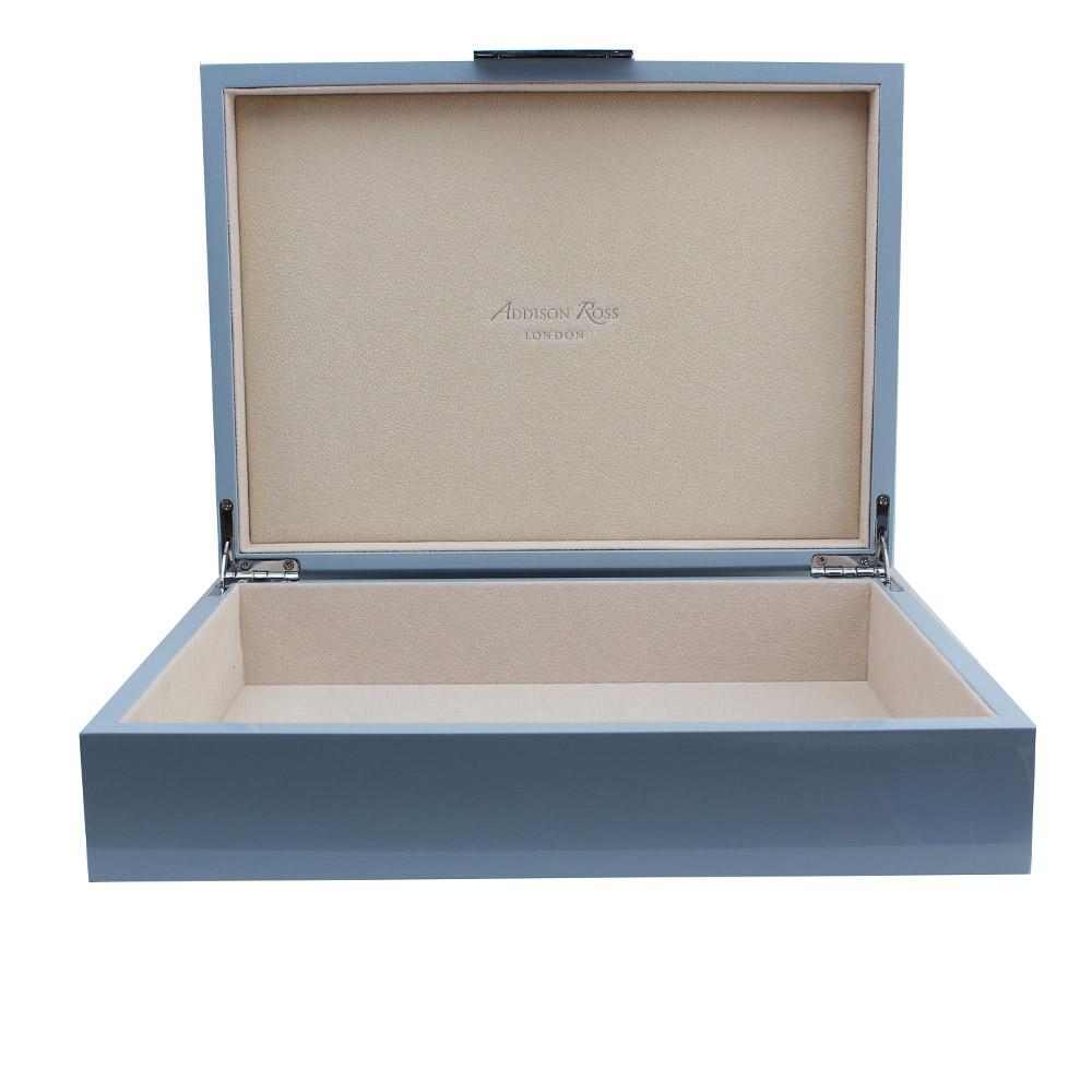 Large Pale Denim & Gold Jewellery Box
