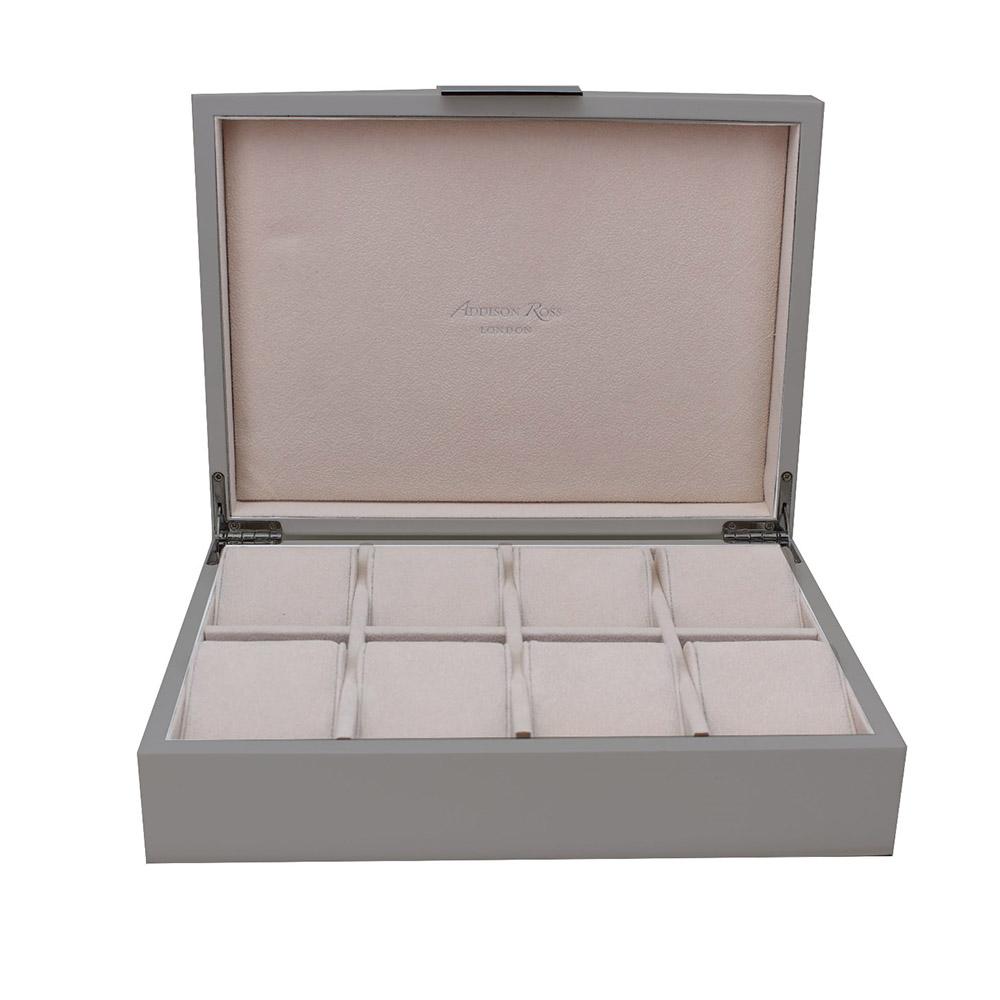 Large Chiffon Grey & Gold Watch Box