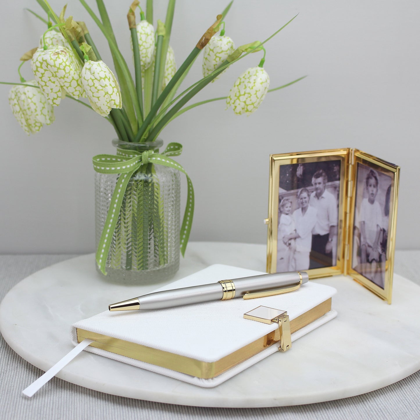 White & Gold A6 Notebook