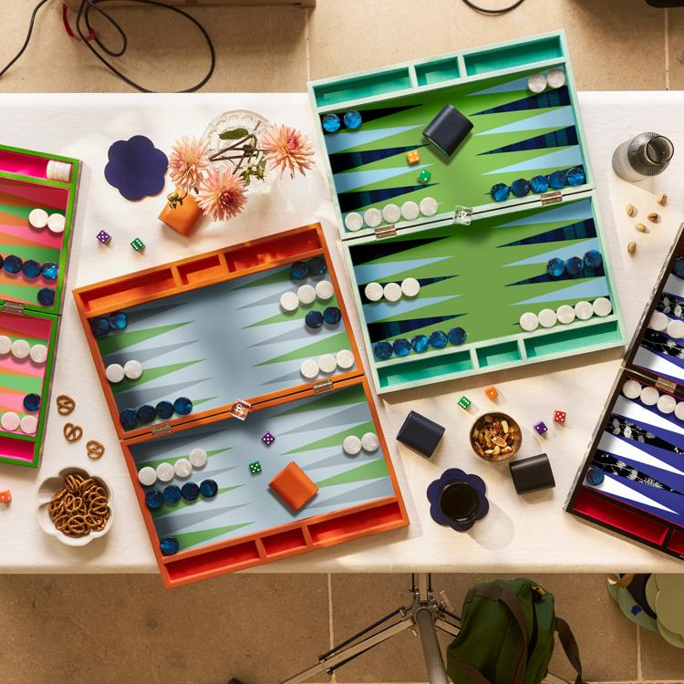 Lacquer Backgammon Set Tartan