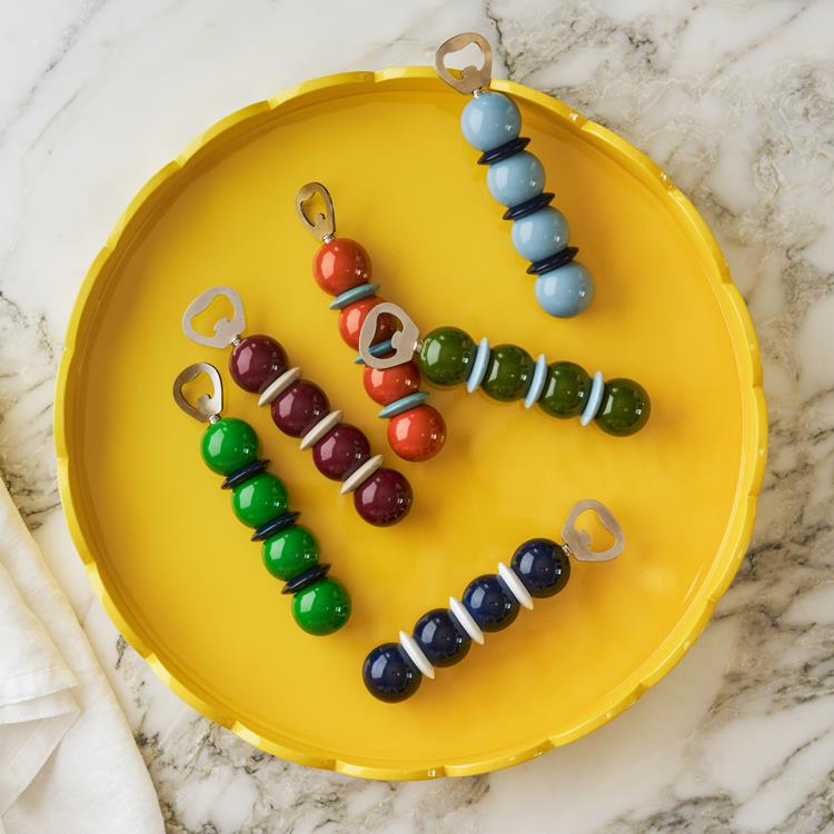 Leaf Green & Navy Bobbin Bottle Opener