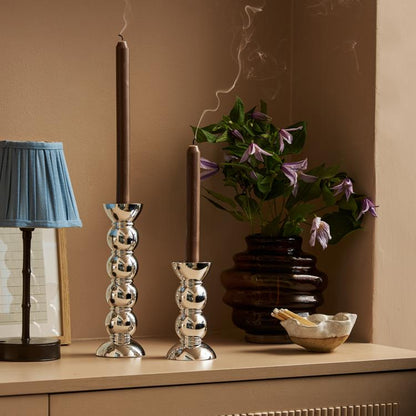23cm Bobbin Candlestick Chrome
