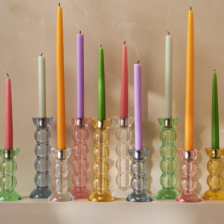 Icy Bobbin Candlestick Clear 23cm