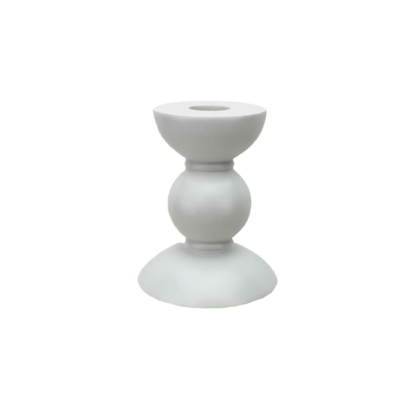 Small White Bobbin Candlestick - 10cm