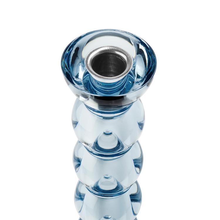 Icy Bobbin Candlestick Blue 23cm