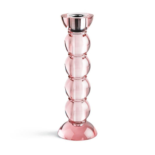 Icy Bobbin Candlestick Pink 23cm