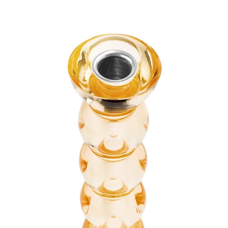 Icy Bobbin Candlestick Orange 23cm
