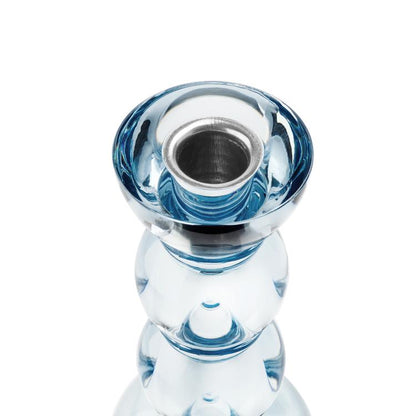 Icy Bobbin Candlestick Blue 14cm