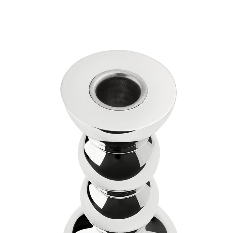 14cm Bobbin Candlestick Chrome