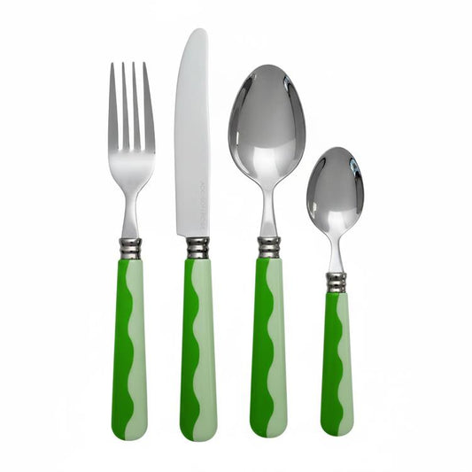 Wave Cutlery - Leaf & Apple Green (16‑Piece Set)