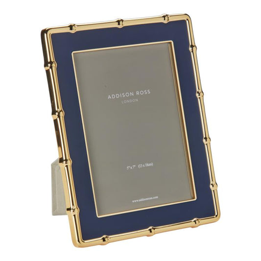 Navy & Gold Bamboo Enamel Photo Frame