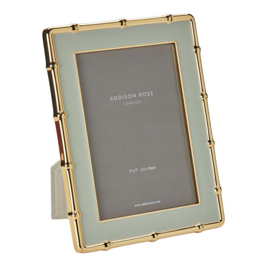 Sage & Gold Bamboo Enamel Photo Frame