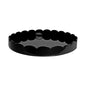 Black Round Medium Lacquered Scallop Tray