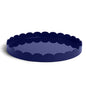 Navy Round Large Lacquered Scallop Tray