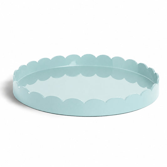 Eau de Nil Round Large Lacquered Scallop Tray