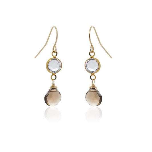 Smokey Quartz Double Drop Earrings - Jewellery - Addison Ross