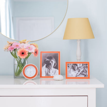 Orange Enamel & Silver Frame