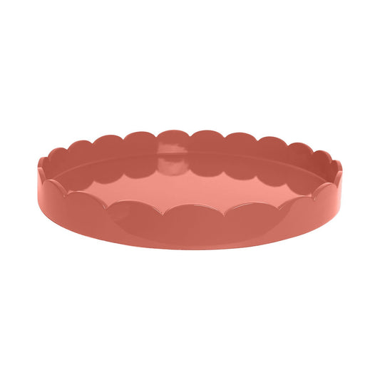 Round Blush Lacquered Scallop Ottoman Tray – Limited Edition