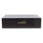 Large Brown Croc Lacquer Box with Silver