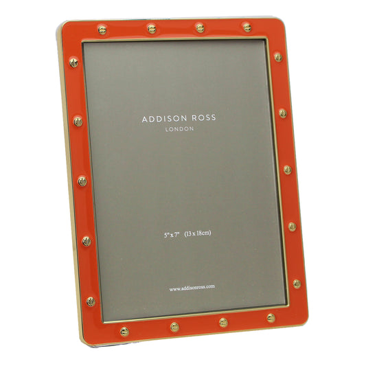 Orange Enamel & Gold Locket Frame