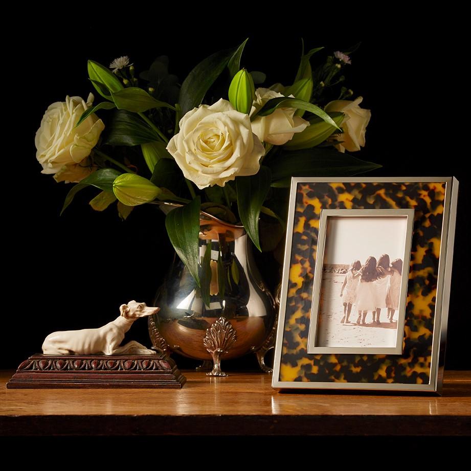 Chunky Faux Tortoiseshell & Silver Photo Frame - Exotic Frames - Addison Ross