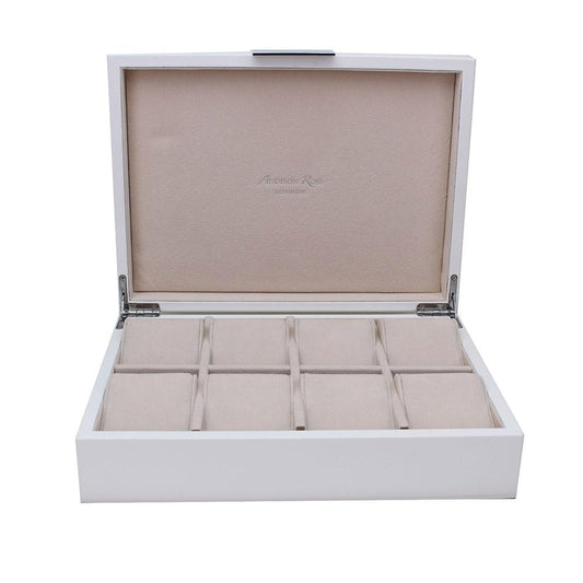 Large White & Gold Watch Box