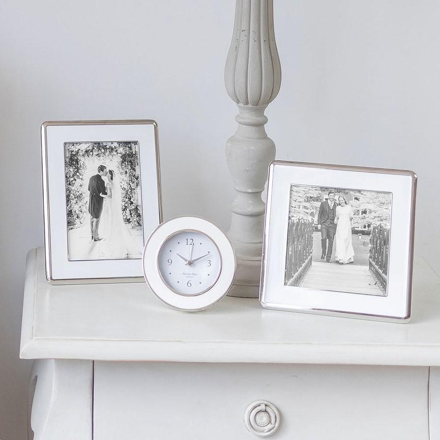 White & Silver Silent Alarm Clock - Addison Ross Ltd UK