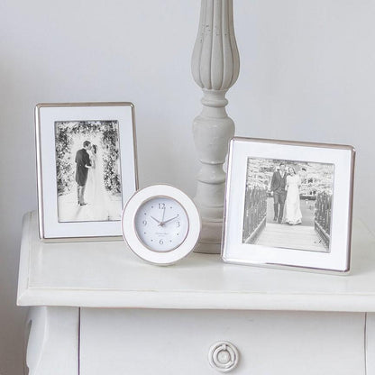 White & Silver Silent Alarm Clock - Addison Ross Ltd UK